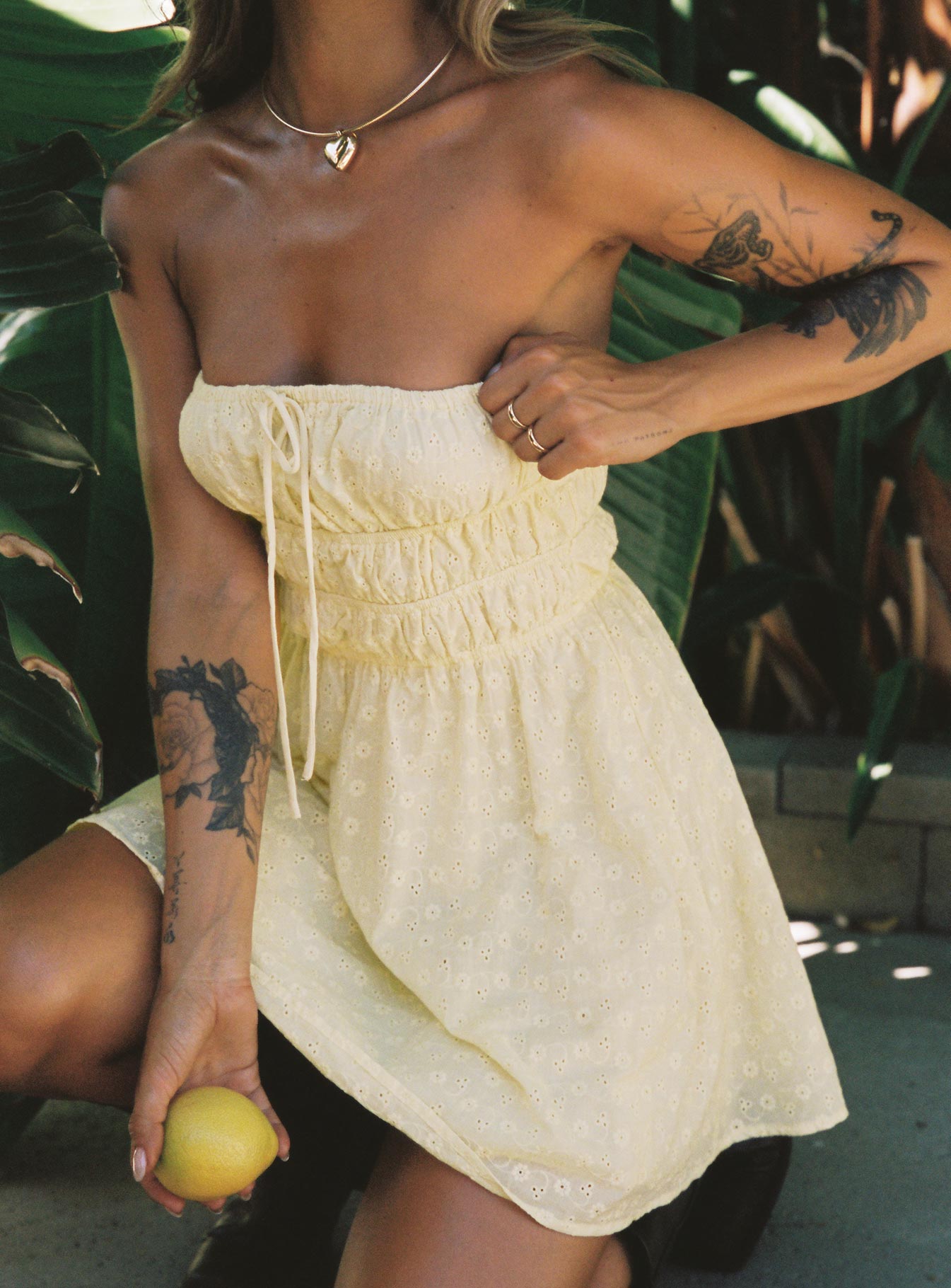 Nnarlia Mini Dress Lemon、mySite、solidvoid