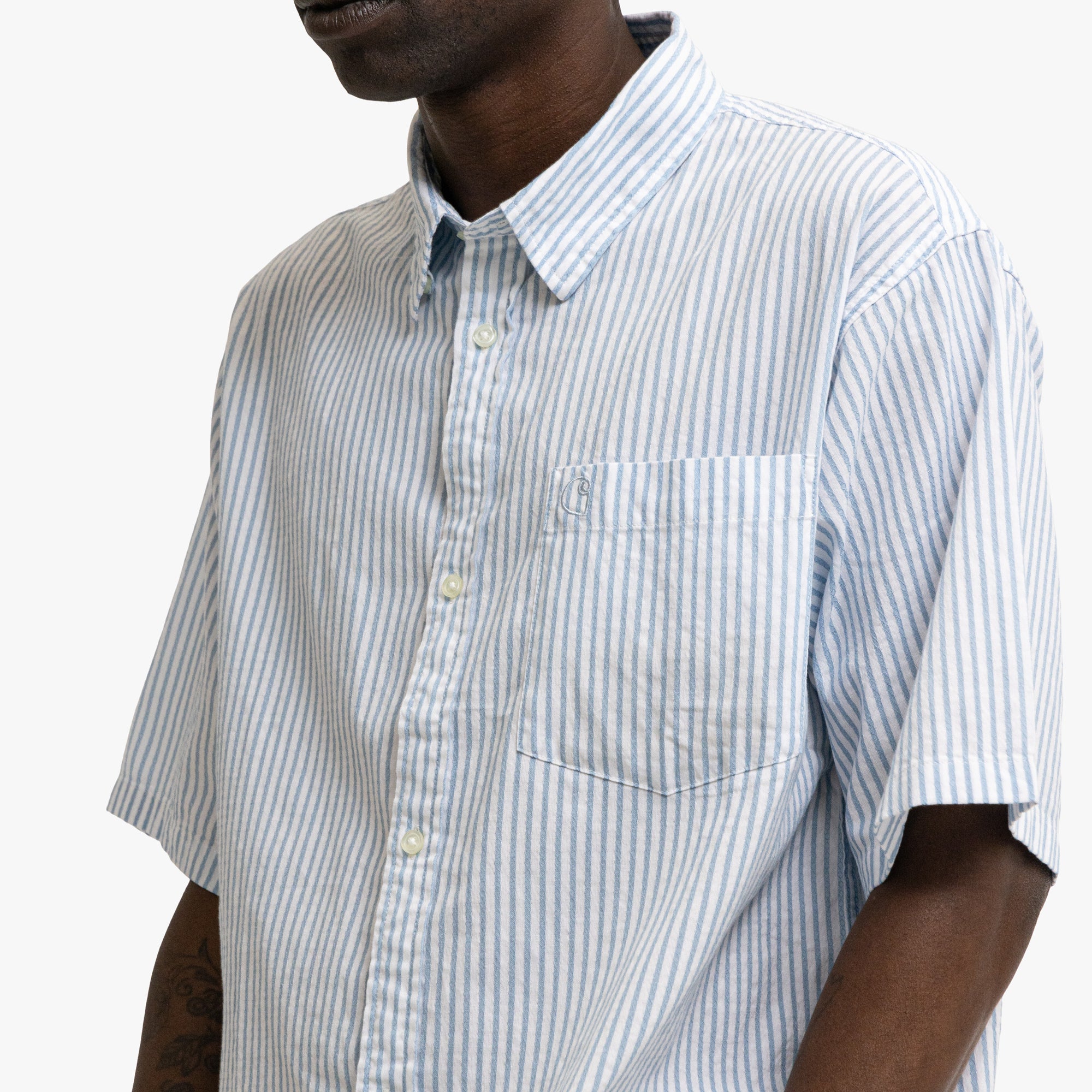  Carhartt WIP Phelps Shirt Poplin Blue Stripe、mySite、merchandisen