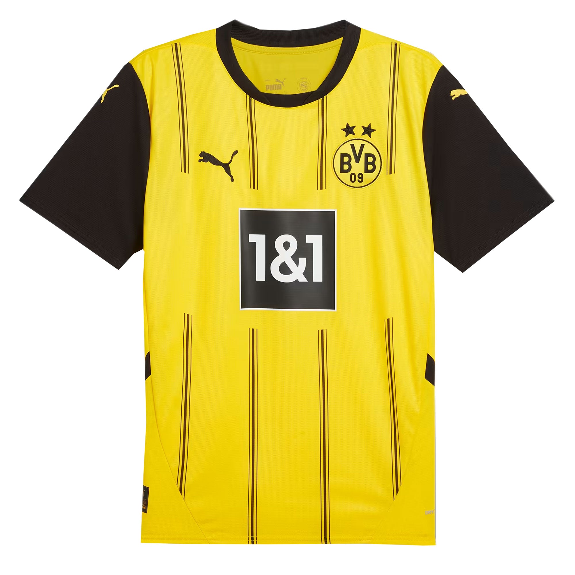 PUMA Men's Borussia Dortmund 2024/25 Home Jersey Yellow/Black、mySite、noshort