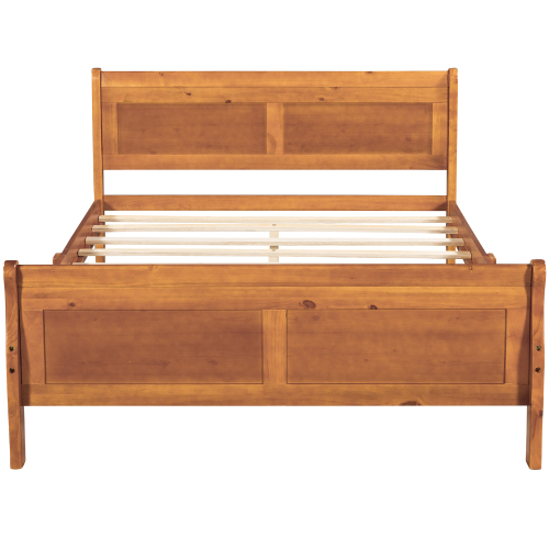 Wood Platform Bed Twin Bed Frame Mattress Foundation Sleigh Bed with Headboard/Footboard/Wood Slat Support、、casual
