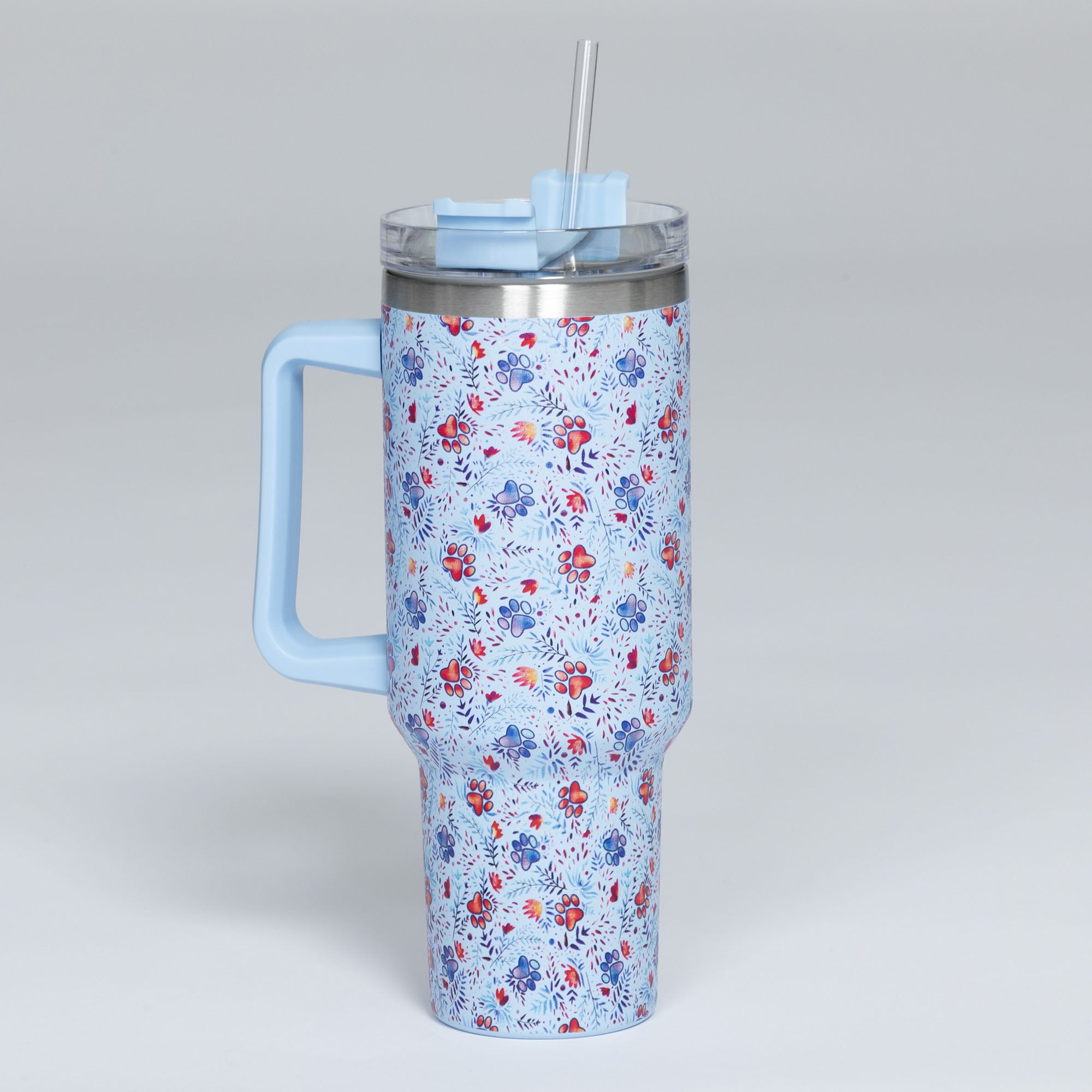 Paw Print Vacuum Sealed Stainless Steel Tumbler - 40 oz、mySite、camillekostekn