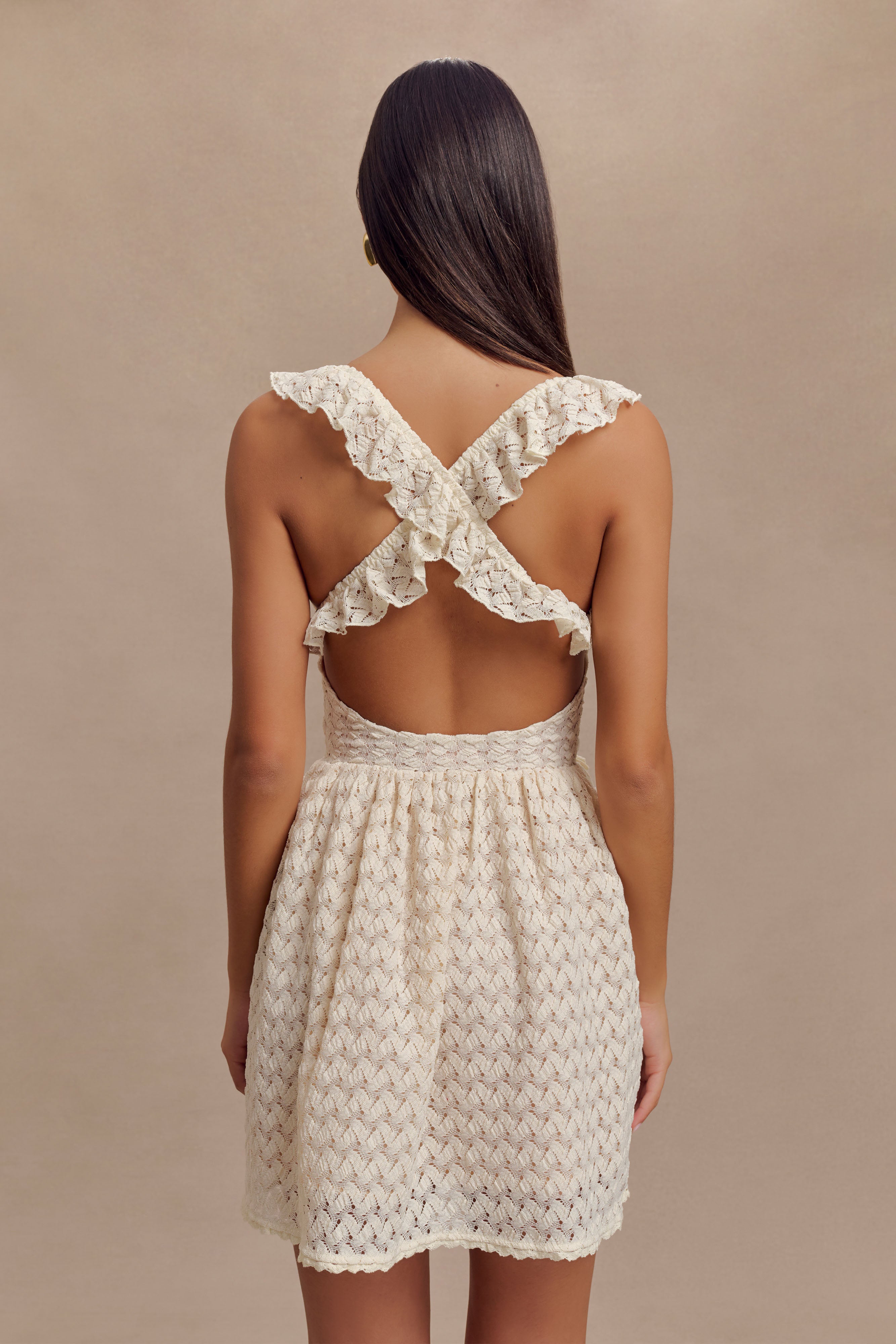Ezra Lace Mini Dress - Ivory、mySite、solidvoid