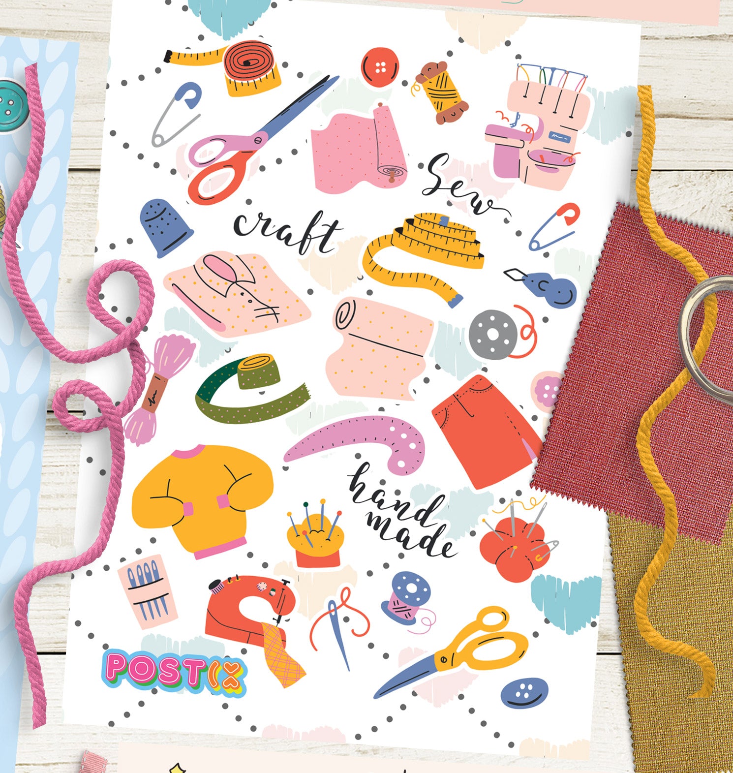  Sewcial Life Sticker Sheet、mySite、ghnorth