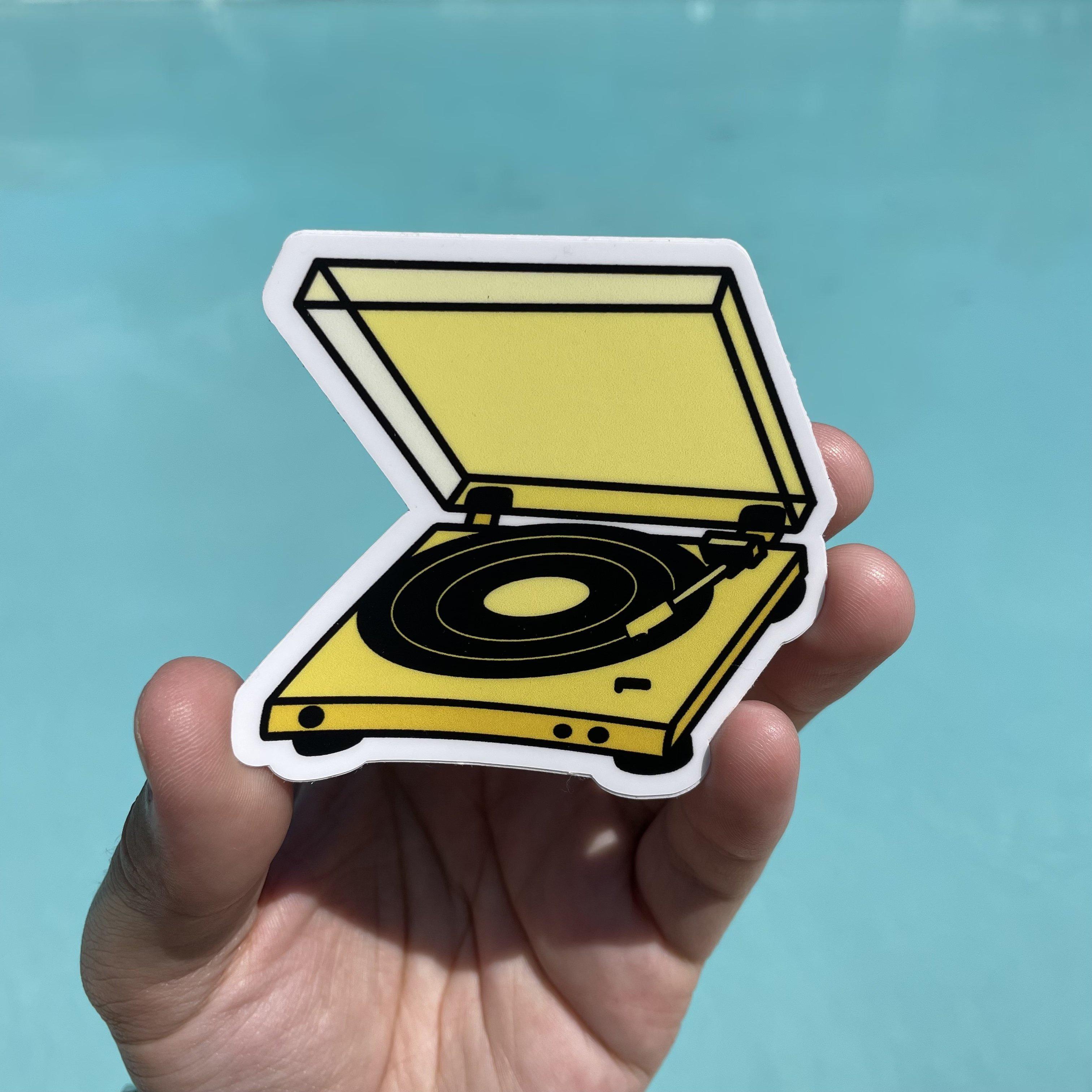  Yellow Record Player Aesthetic Sticker、mySite、elrpsem3k