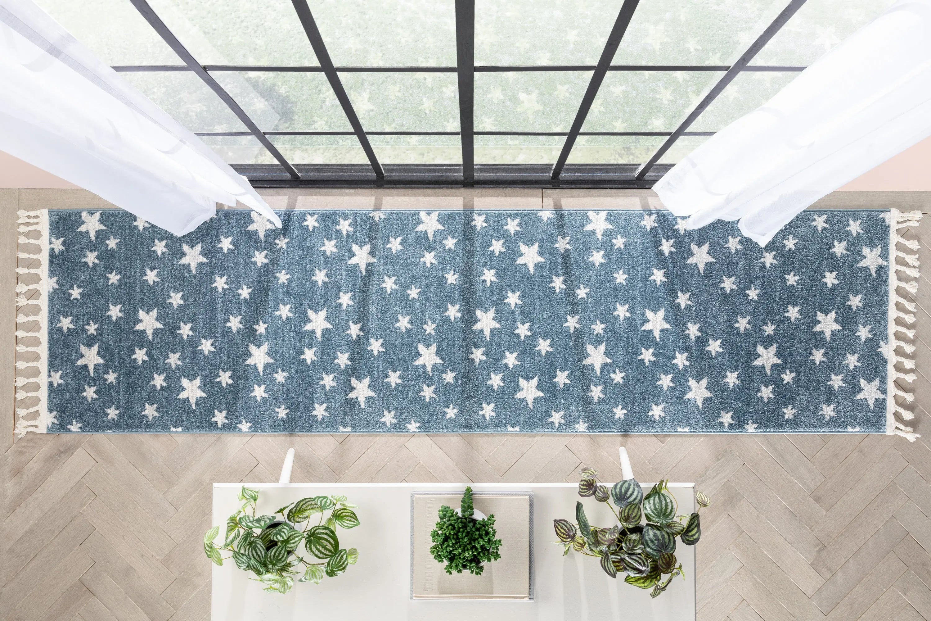 Stars Modern Geometric Blue Kids Rug、mySite、gigharbornorthrealestate