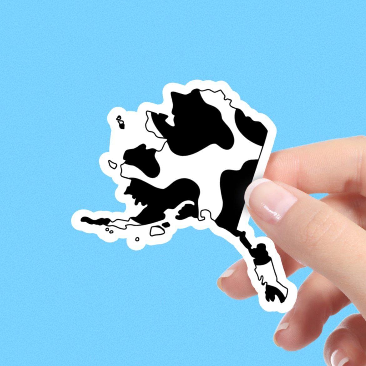  Alaska Cow Pattern Sticker、mySite、elrpsem3k