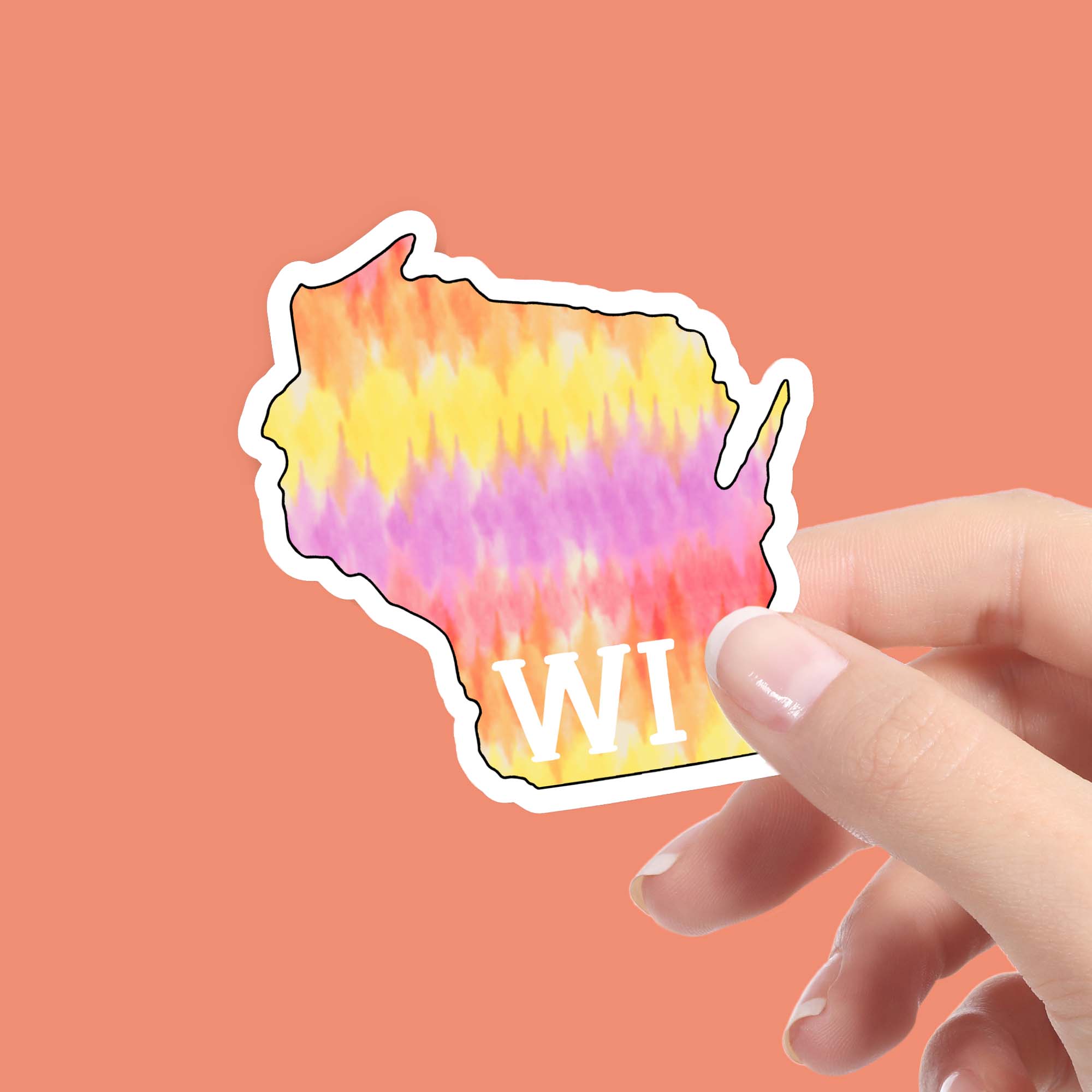 Wisconsin Tie Dye Stripes Sticker、mySite、elrpsem3k
