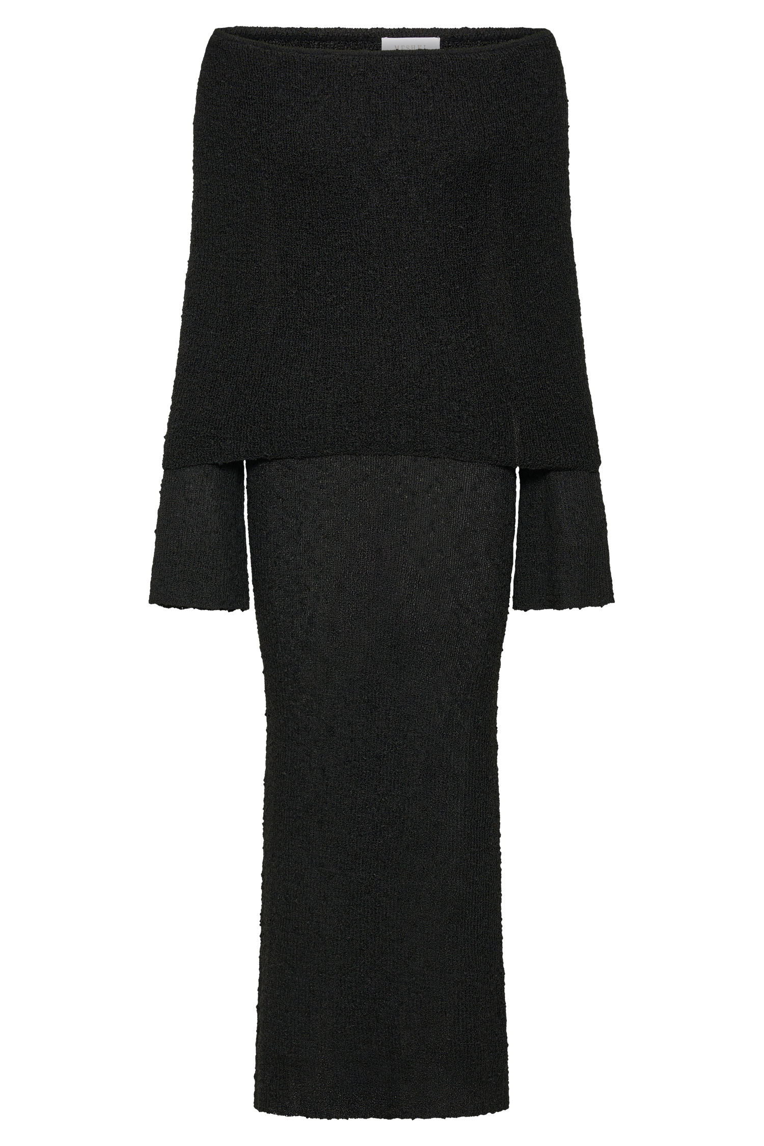 Marisol Off Shoulder Boucle Maxi Dress - Black、mySite、solidvoid