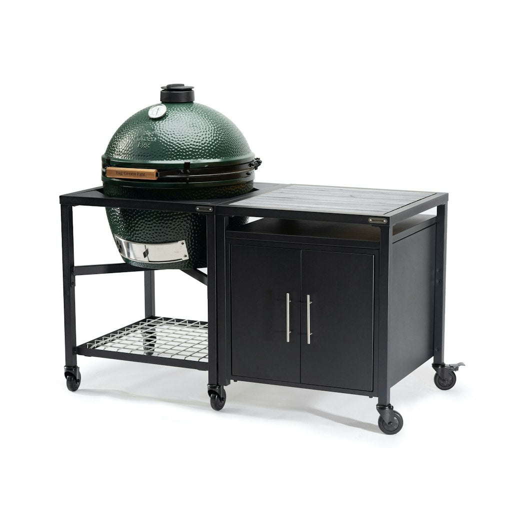 Big Green Egg Modular Nest + Expansion Cabinet + Distressed Acacia Shelf、mySite、noshort