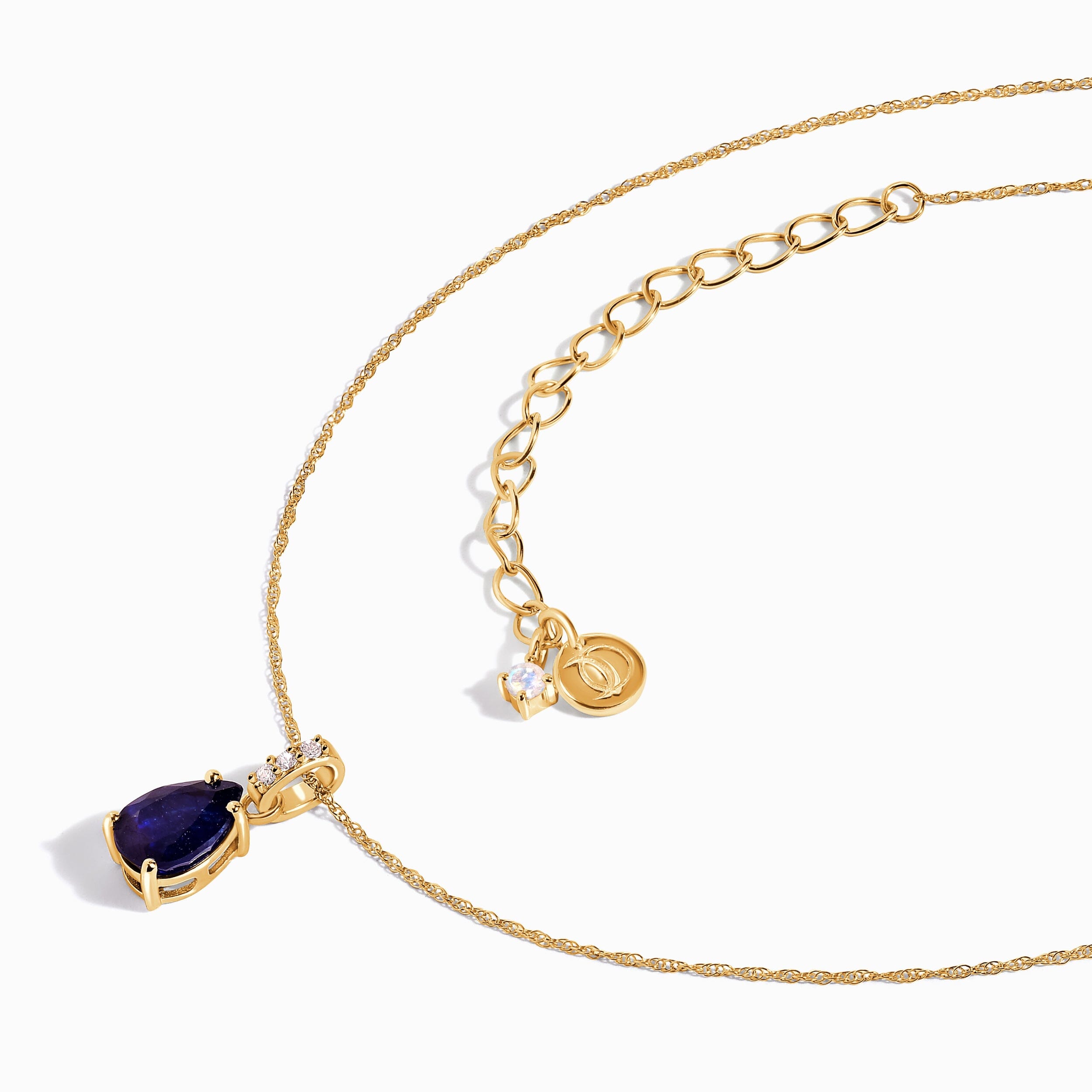 Blue Sapphire Diamond Necklace Sway - September Birthstone、mySite、hinf8tx79