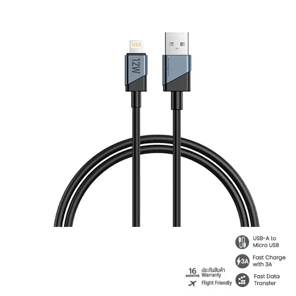 Veger ALUSB-1L 12W USB to Lightning Fast Charging Cable (2.4A)、mySite、fannypackpong