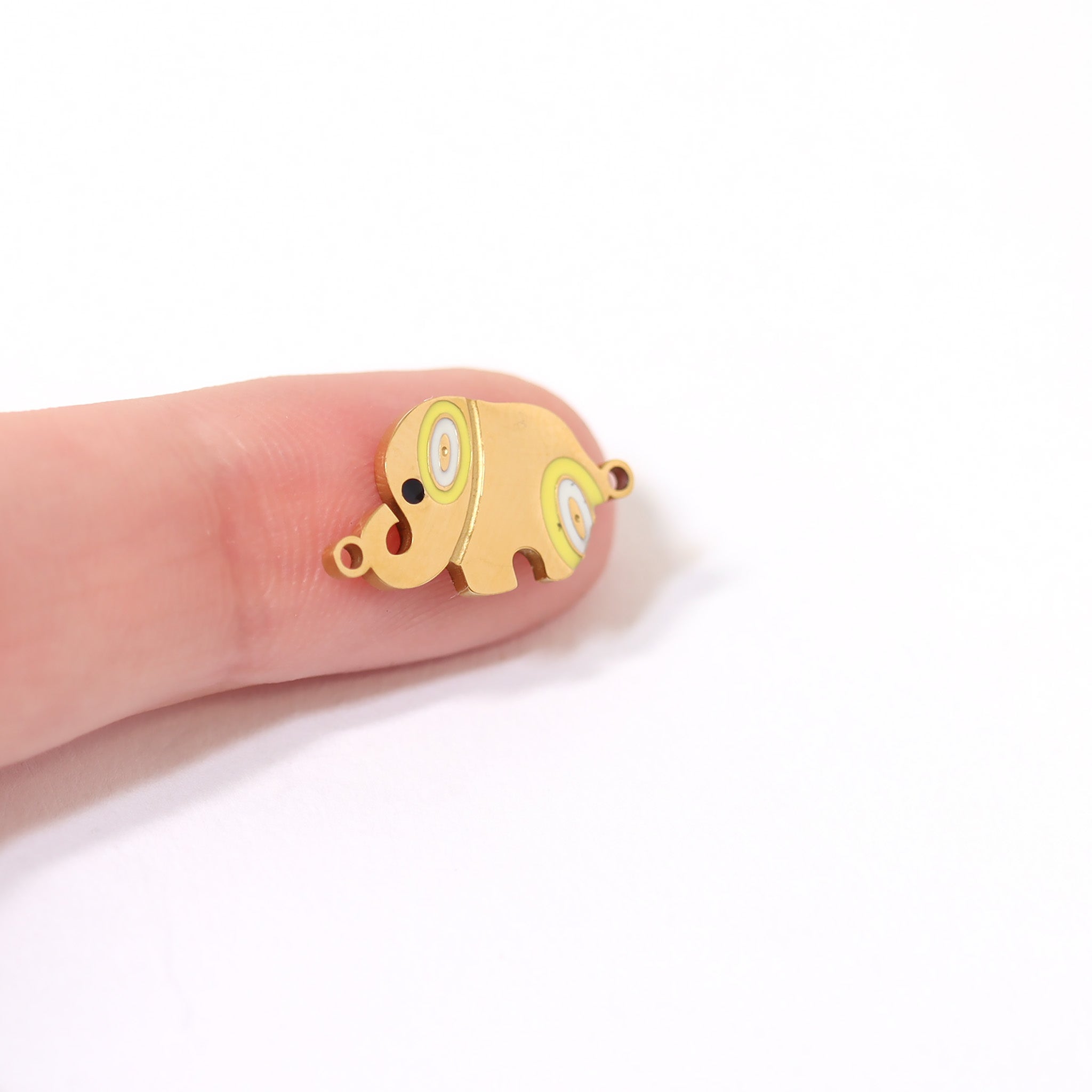 18K Gold PVD Stainless Steel Epoxy Elephant Charm / PDL0064、mySite、dreamappss