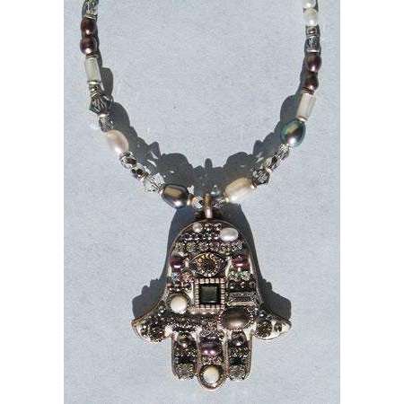 Michal Golan Hematite Hamsa Necklace、mySite、topwebapps