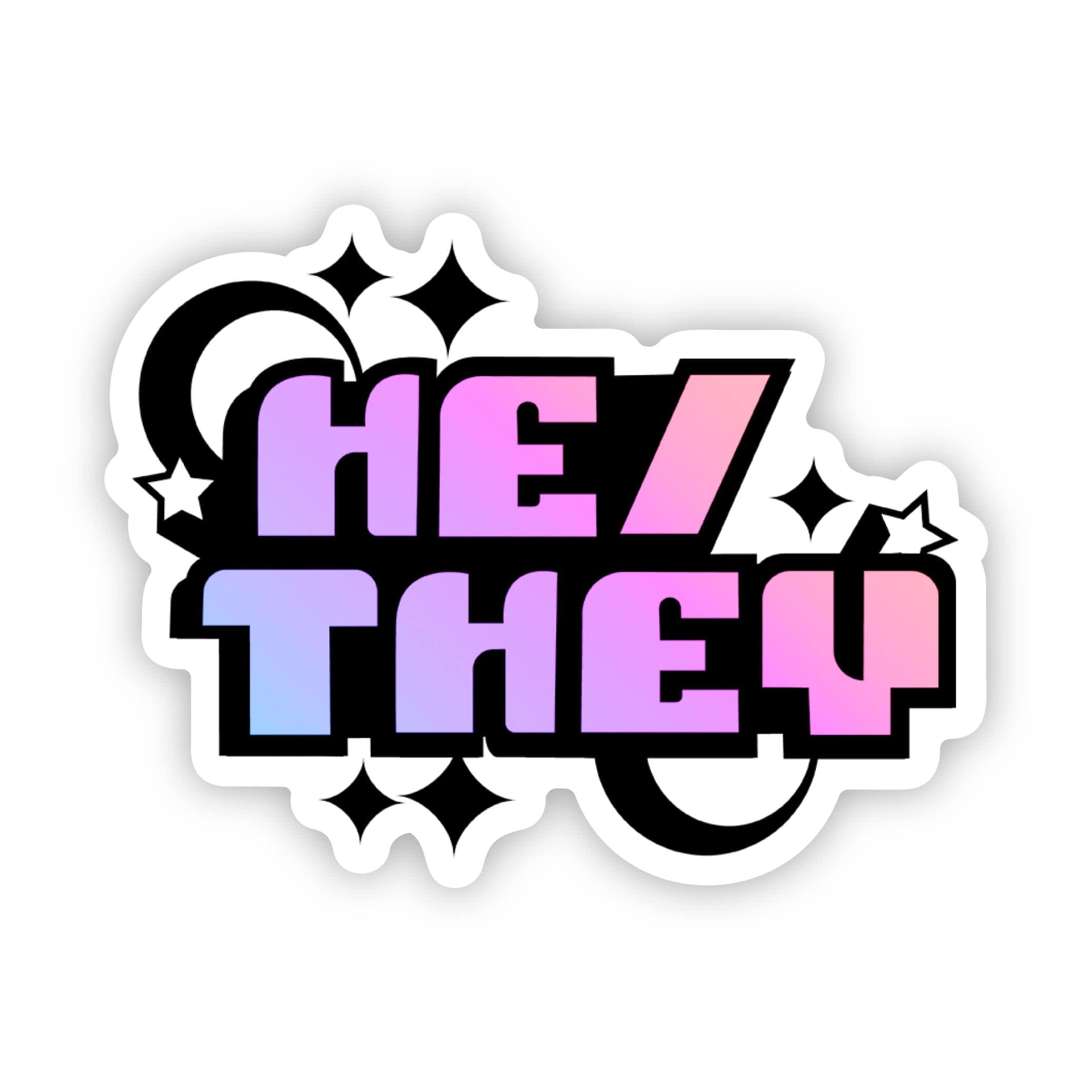  He They Pronoun Colorful Y2K LGBTQ Pride Sticker、mySite、ghnorth