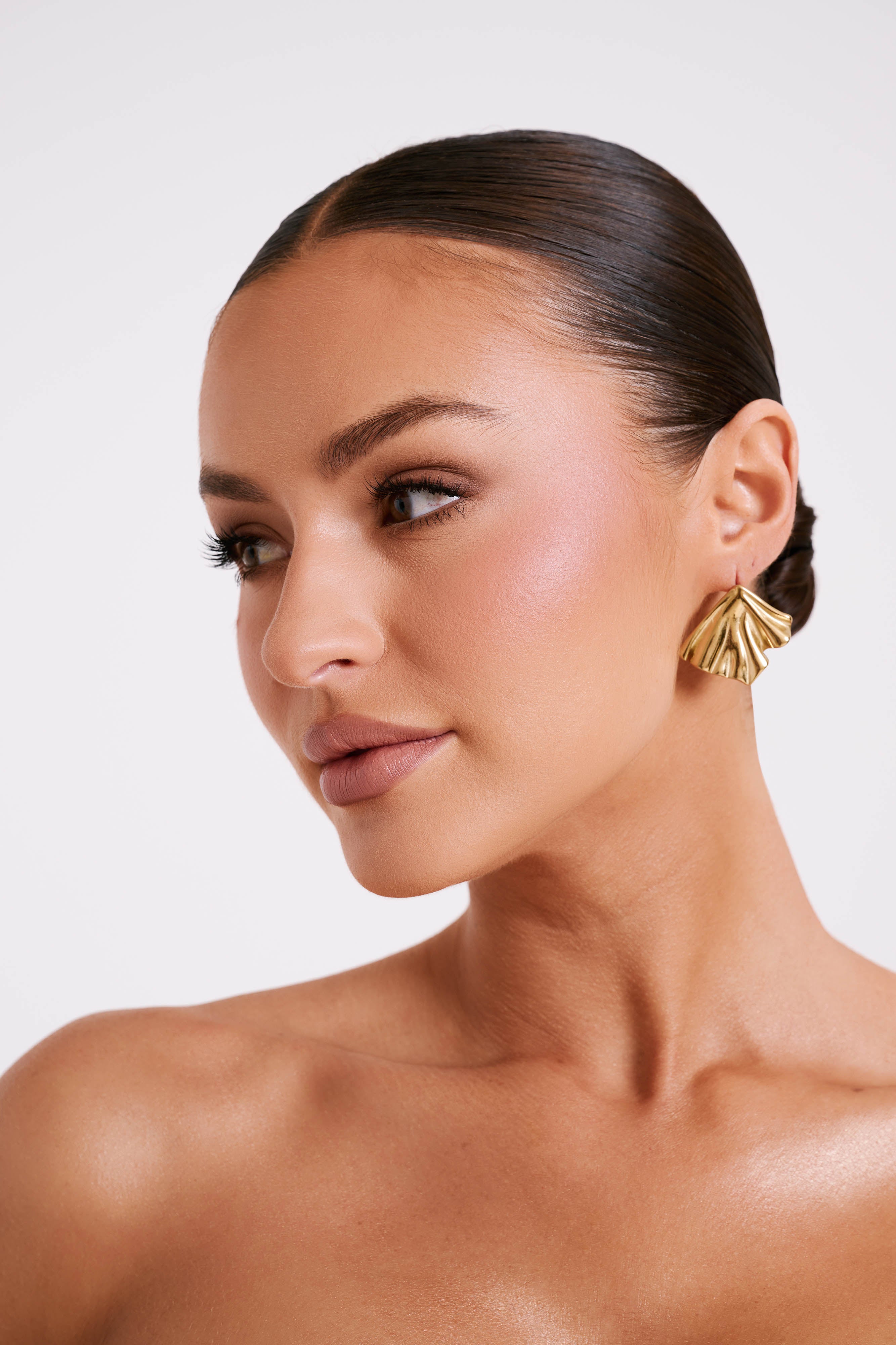 Willa Draped Earrings - Gold、mySite、solidvoid