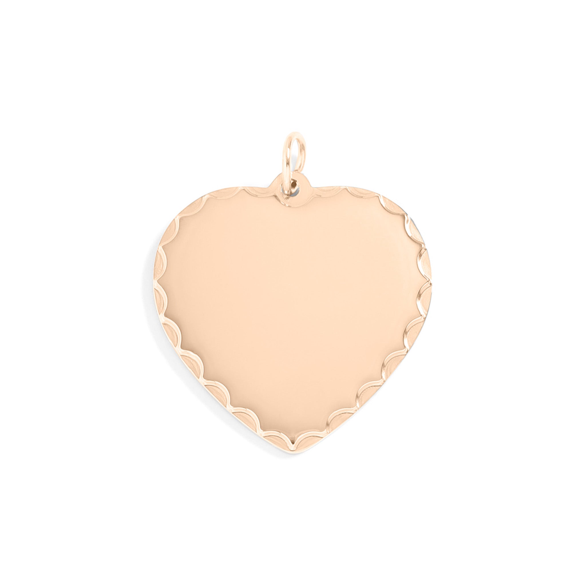 18K Gold PVD Stainless Steel Scalloped Edge Blank Heart Pendant / SBB0051、mySite、dreamappss