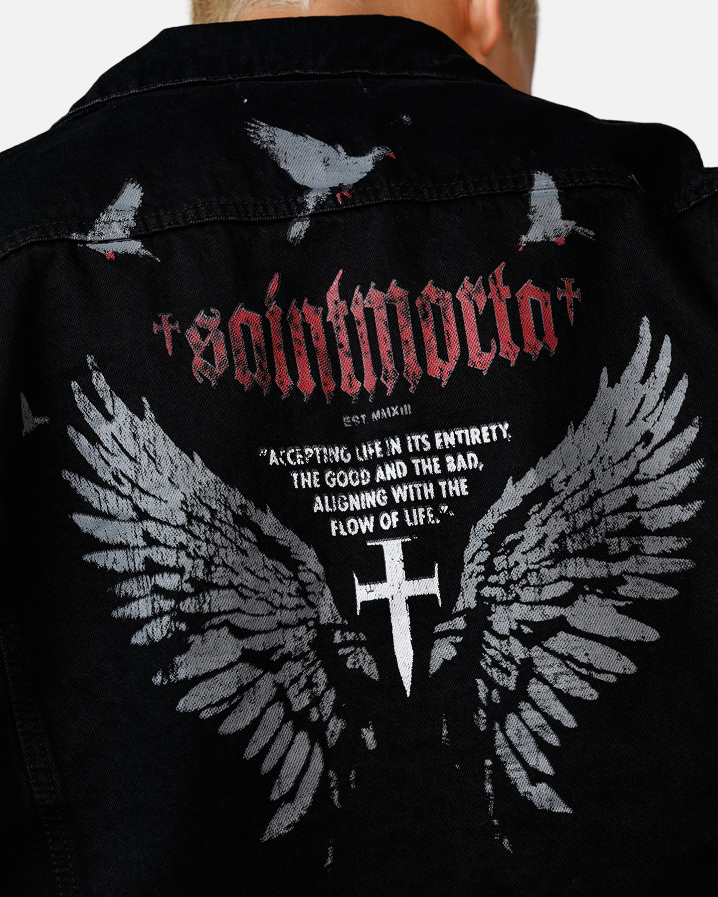 Saint Morta Amorfati Denim Jacket Black Shadow、mySite、zt4zffjzw