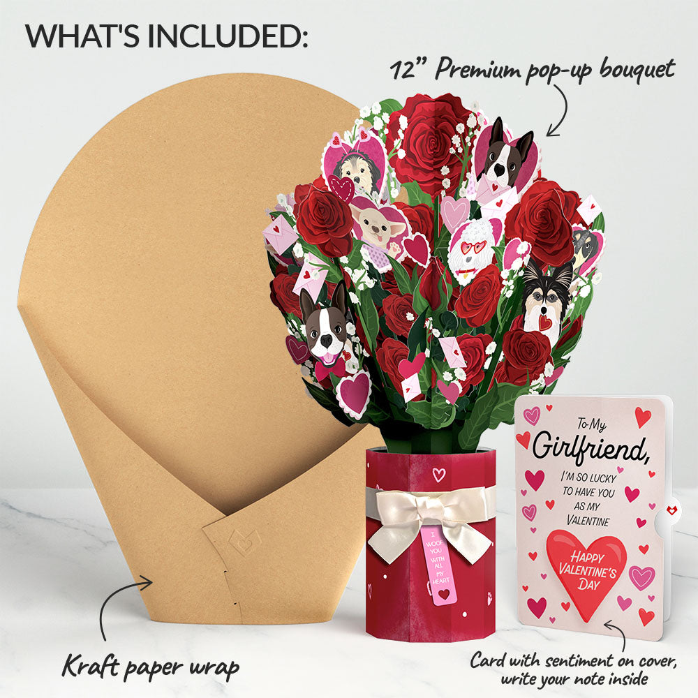 I Woof You Dog Valentine Bouquet and Sentiment Set for Girlfriend、mySite、solidvoid