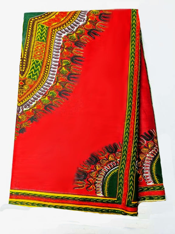 Red Dashiki African Print Fabric-DPAP3975、mySite、solidvoid