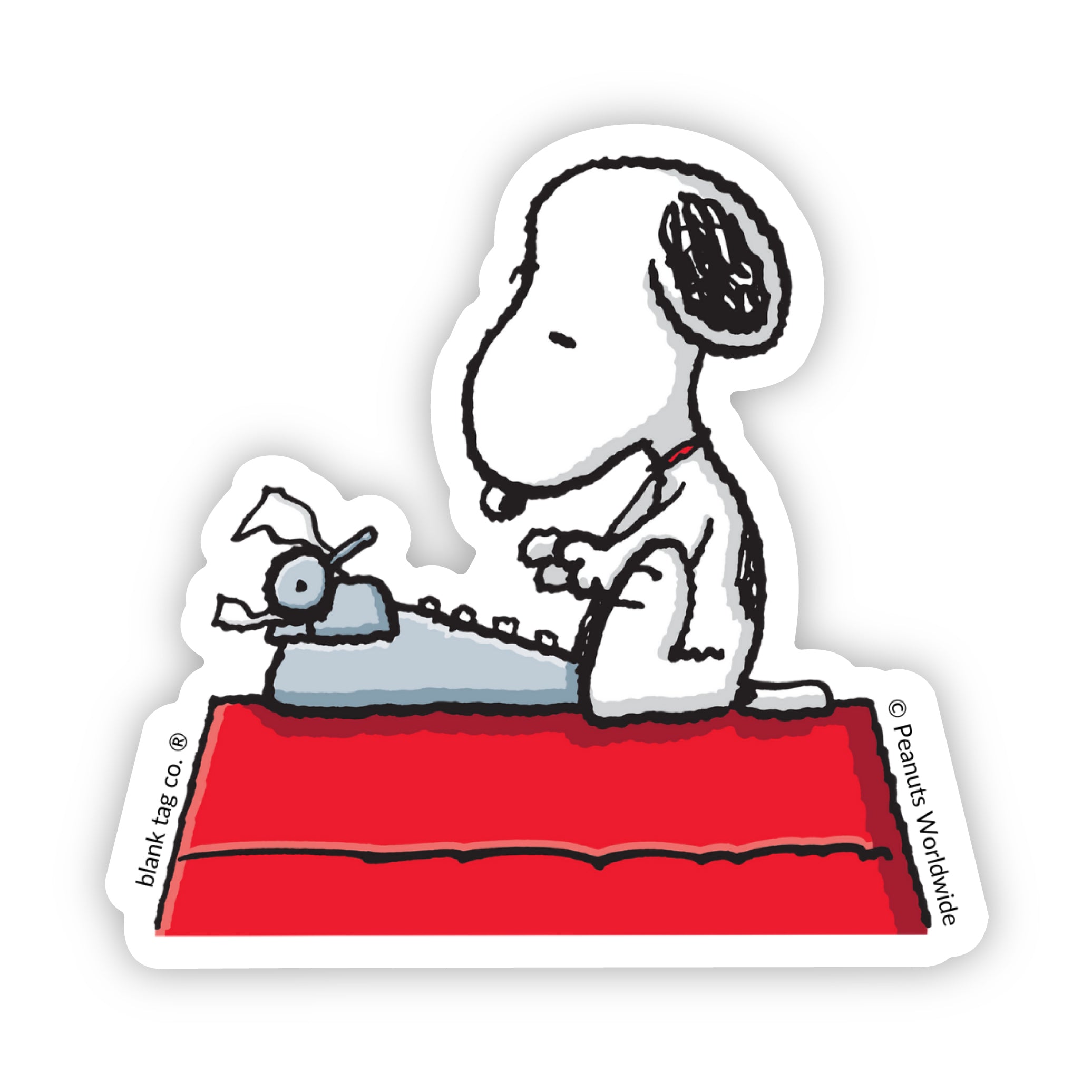  The Peanuts Typing Snoopy Vinyl Sticker Decal、mySite、ghnorth