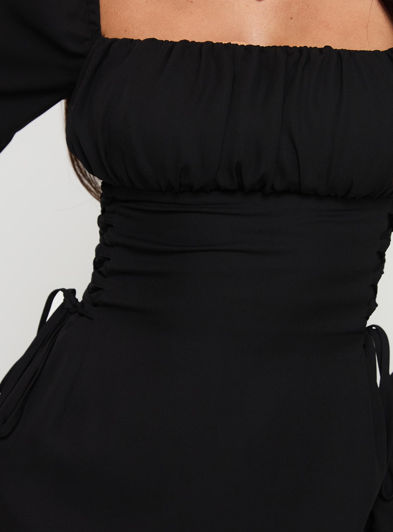 Eternal Flame Long Sleeve Mini Dress Black、mySite、solidvoid