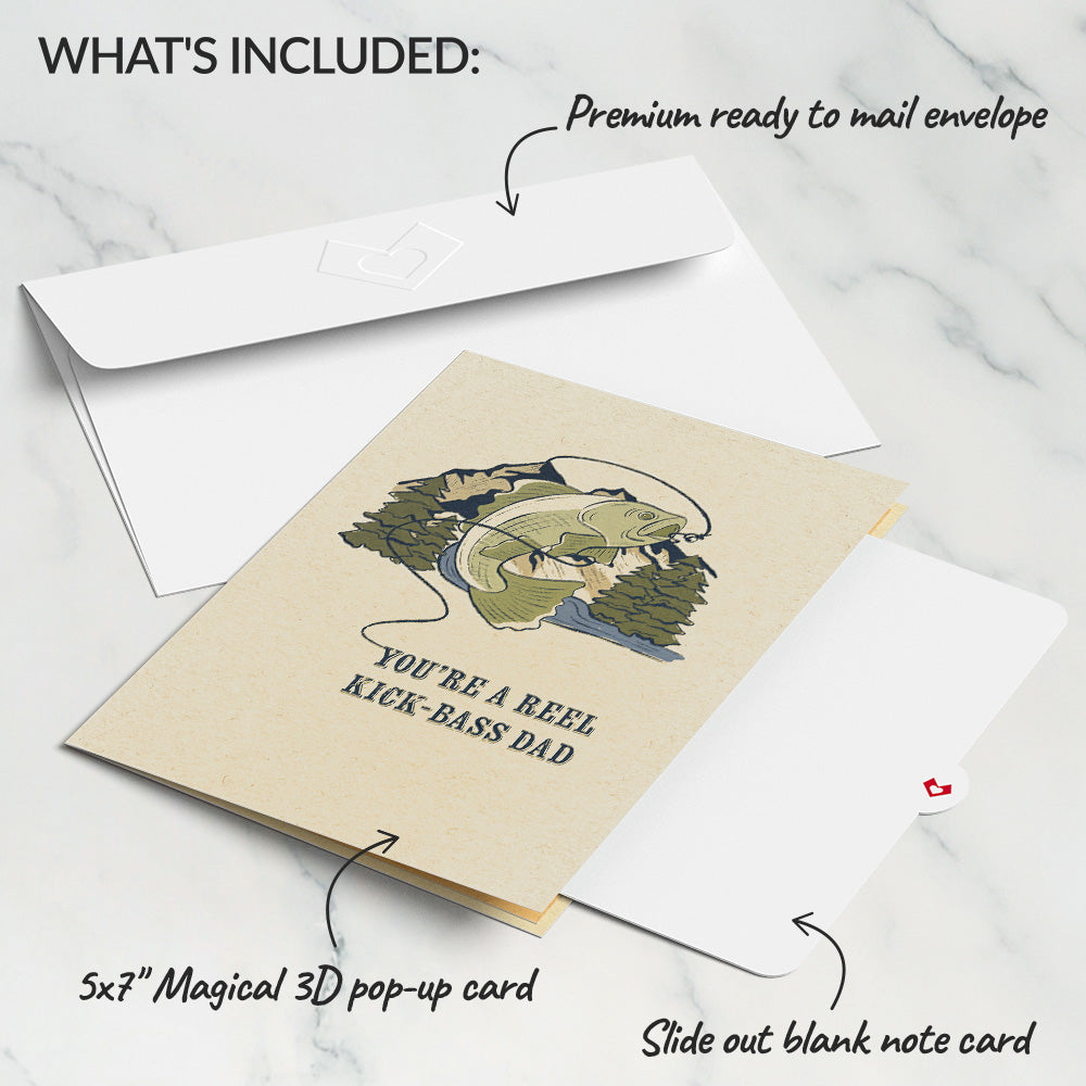 Reel Kick-Bass Dad Father's Day Pop-Up Card、mySite、solidvoid