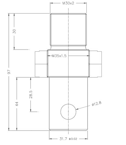 Eye end adapter dimensions