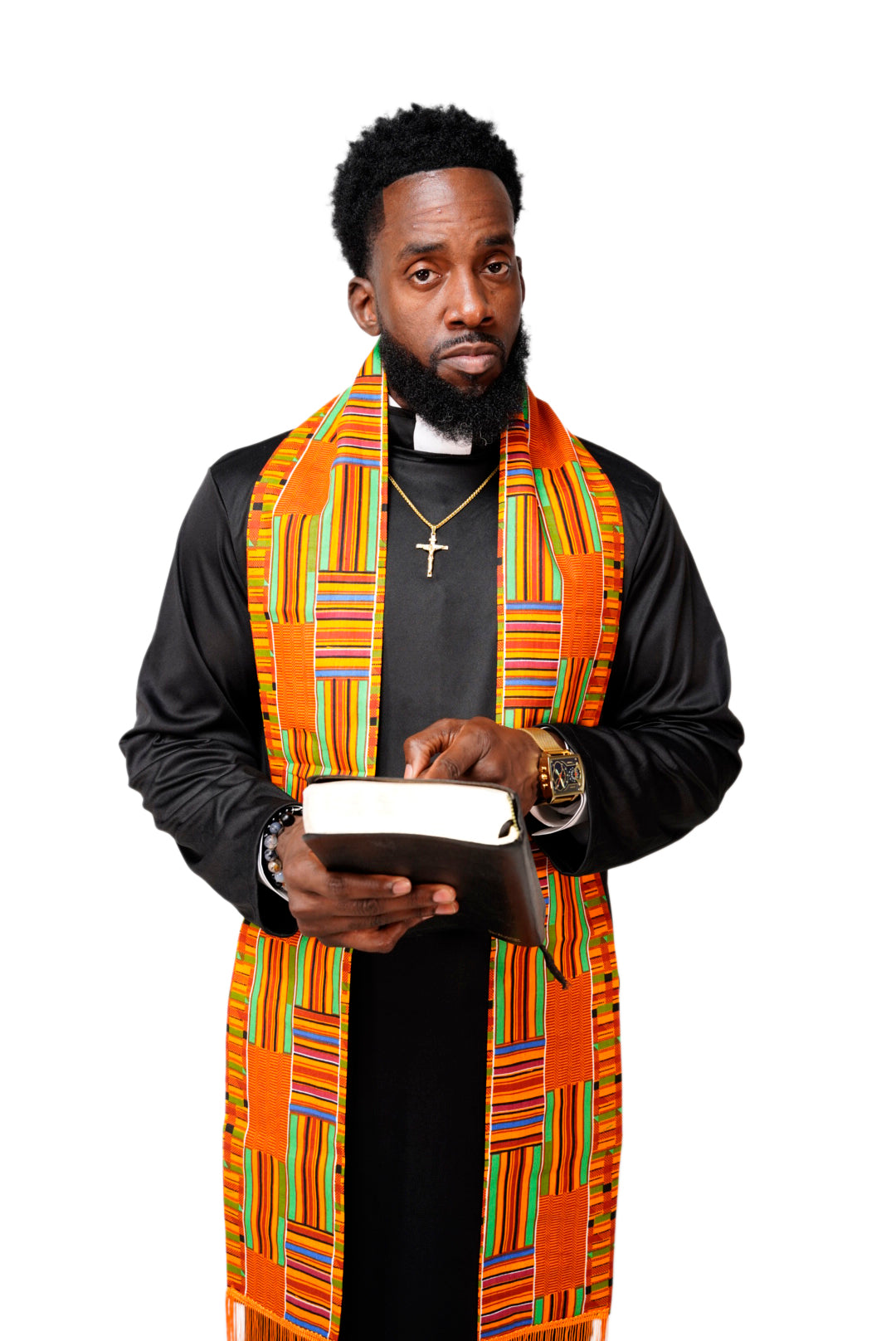 Kente African Print Church Clergy Pastor Choir Stole/Sash with Fringes DPC0795S、mySite、solidvoid