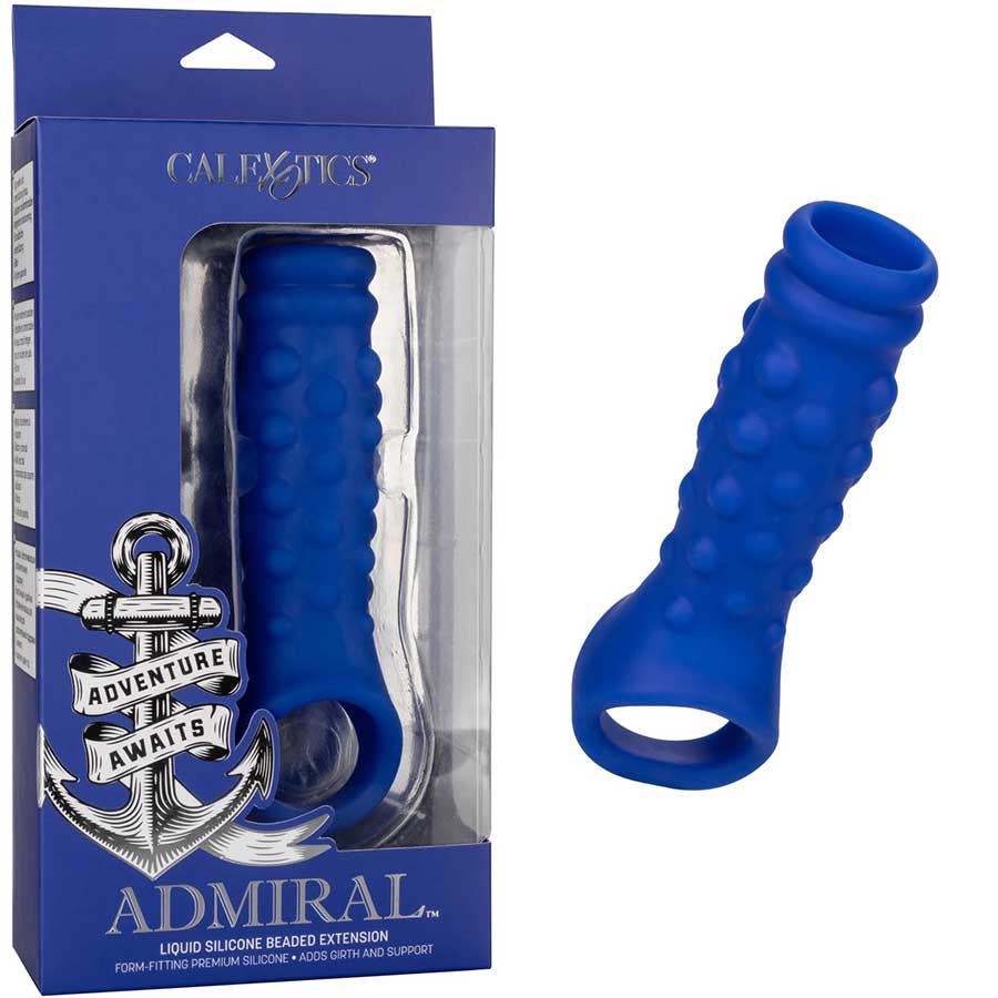 Admiral Liquid Silicone Blue Beaded Cock Sheath Girth Enhancer、mySite、bottomscart