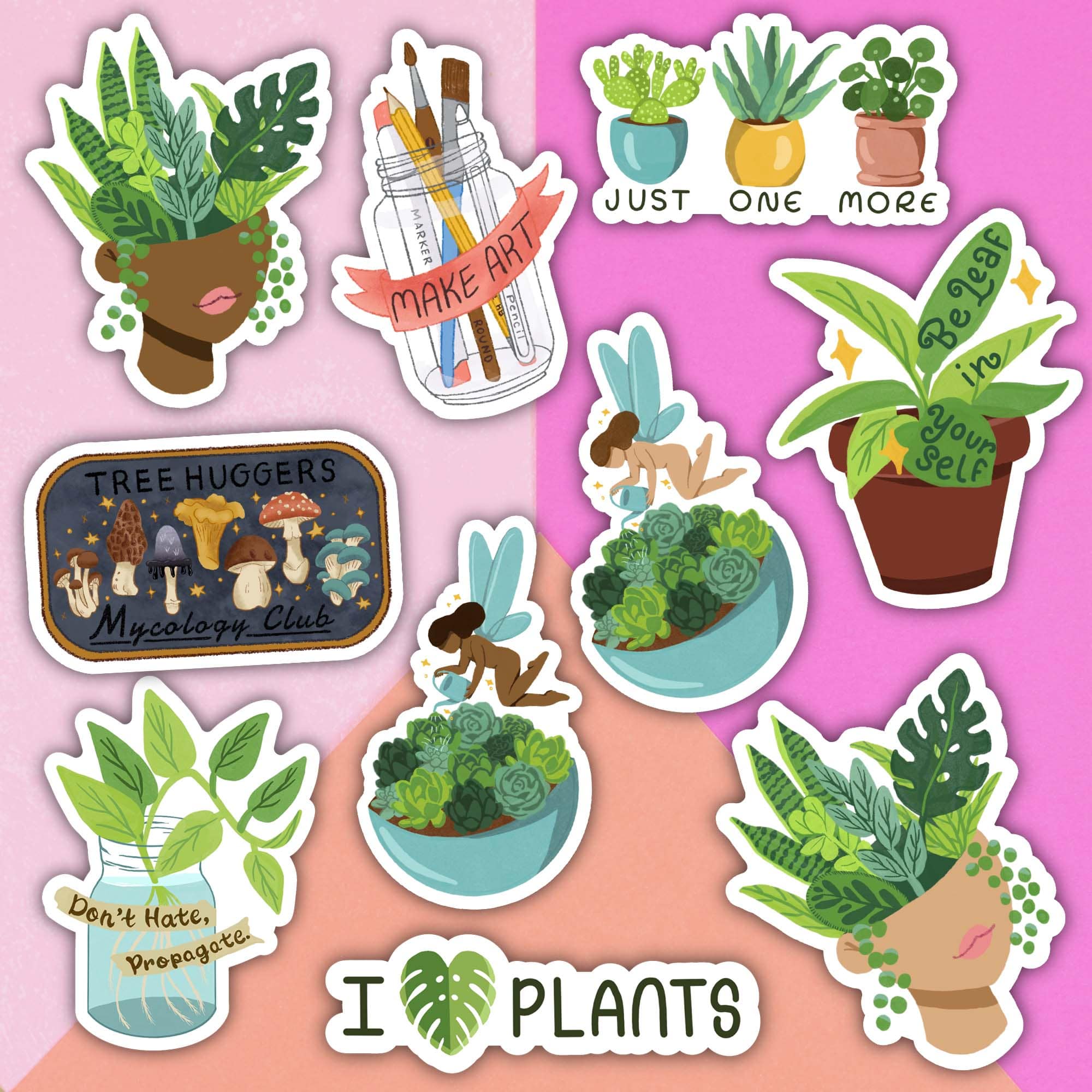  Plant Lovers Stickers 10 Pack、mySite、ghnorth