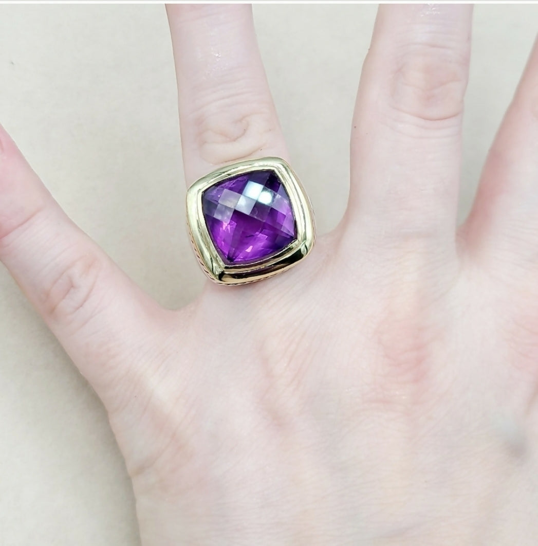 David Yurman Albion 15mm Amethyst Ring 鈥?Gold、mySite、hinf8tx79