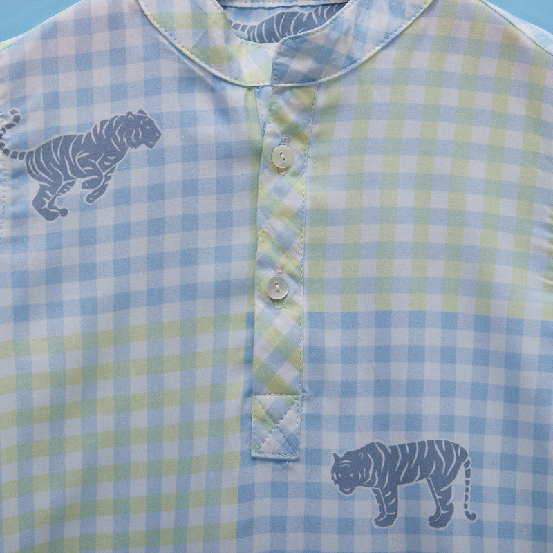 Cotton Shirt For Boys | Printed | Sky-Blue、mySite、camillekostekn