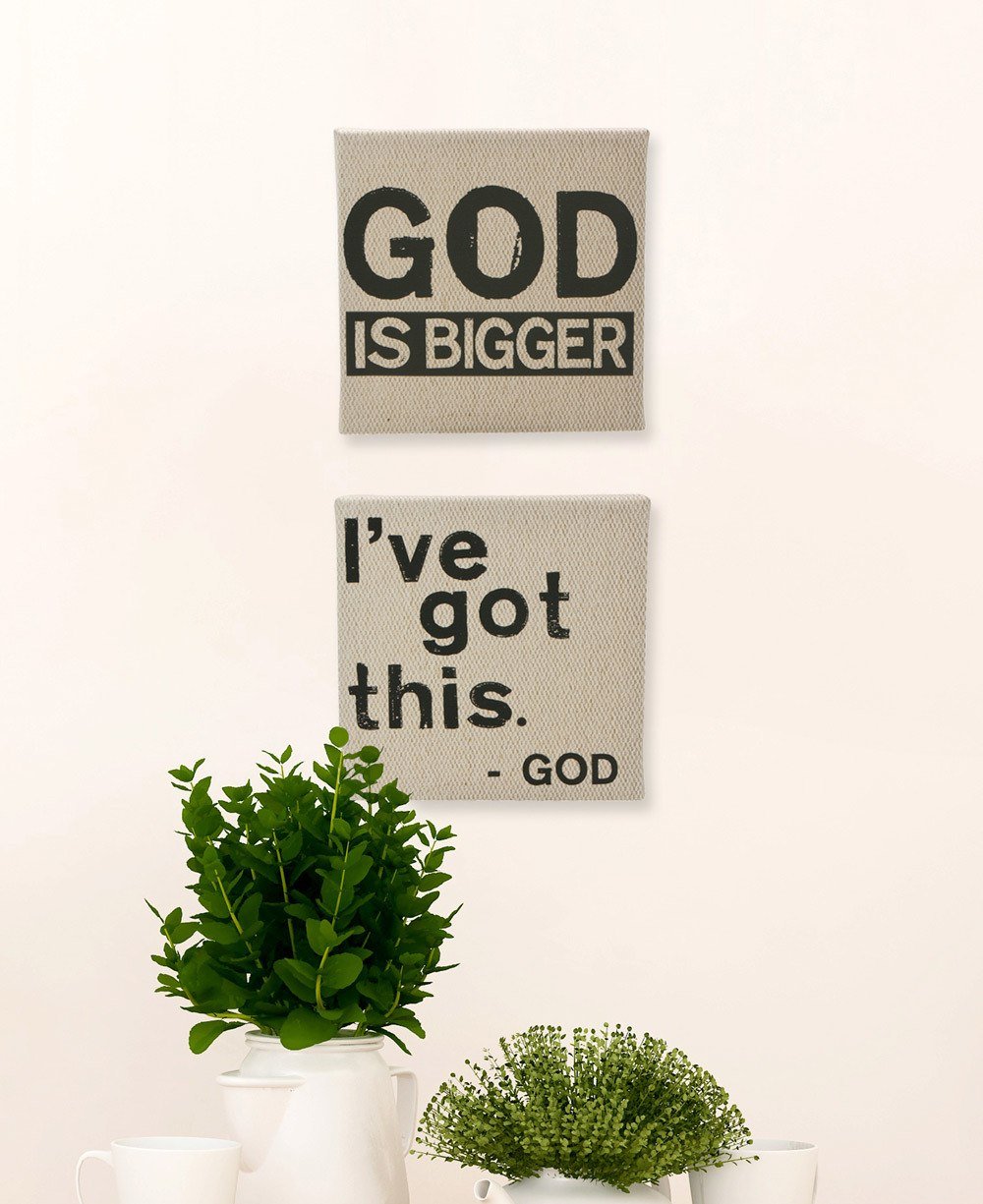 God Is Bigger (He’s Got This) Spiritual Wall Art、mySite、topwebapps