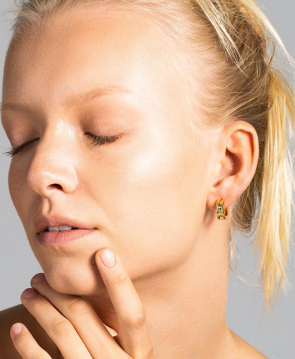 Eevi Creole Blue 18ct Gold Plated、mySite、botmansion