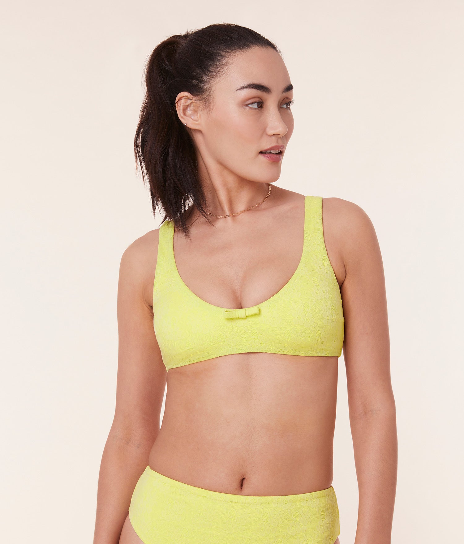  The Delray Bikini Top - Floral Lace - Limeade、mySite、ashleygrahame