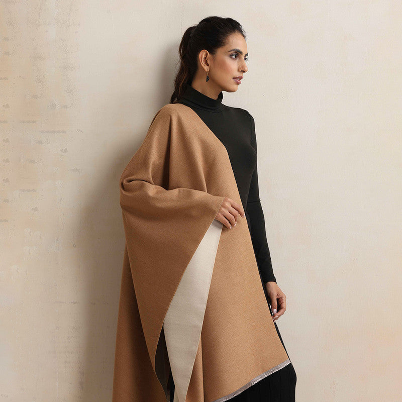 Woolen Solid Stole | Reversible | Brown、mySite、camillekostekn
