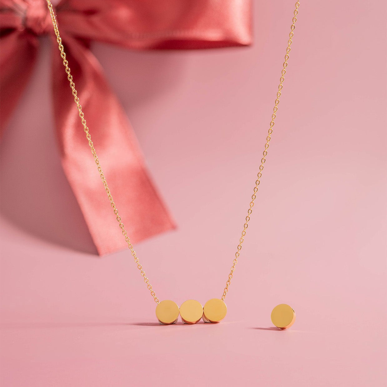 18K Gold PVD Stainless Steel Mini Circle Necklace / SBB0344、mySite、dreamappss