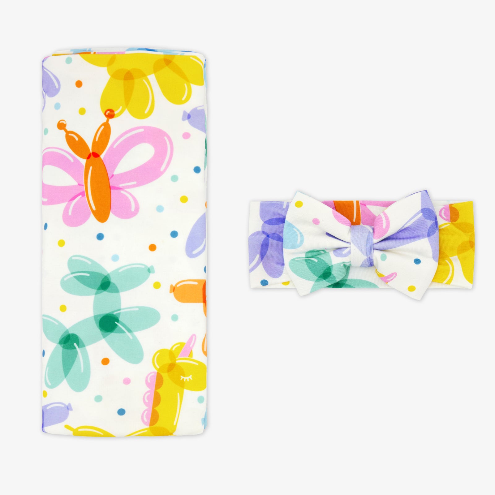  Balloon Bash Swaddle & Luxe Bow Headband Set、mySite、layawaytickets