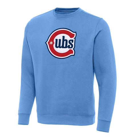 Chicago Cubs Antigua Victory Columbia Blues Alternate Logo Crewneck Sweatshirt、mySite、vikingsvslions