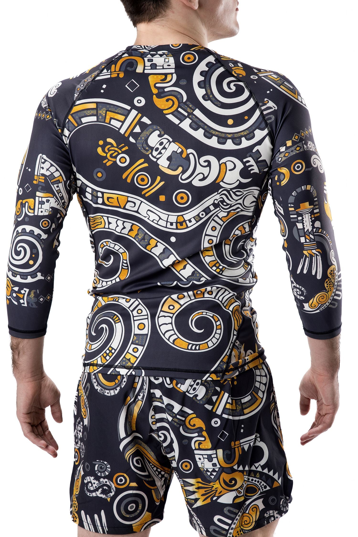 Men's Tribal Serpent Jiu Jitsu Rashguard - 3/4 Sleeve、mySite、gigharbornorthrealestate