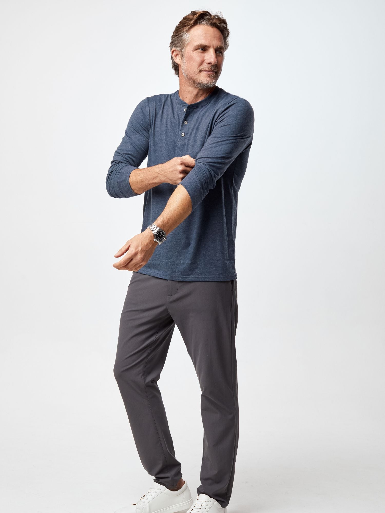  Navy Long Sleeve Henley、mySite、ghnorth