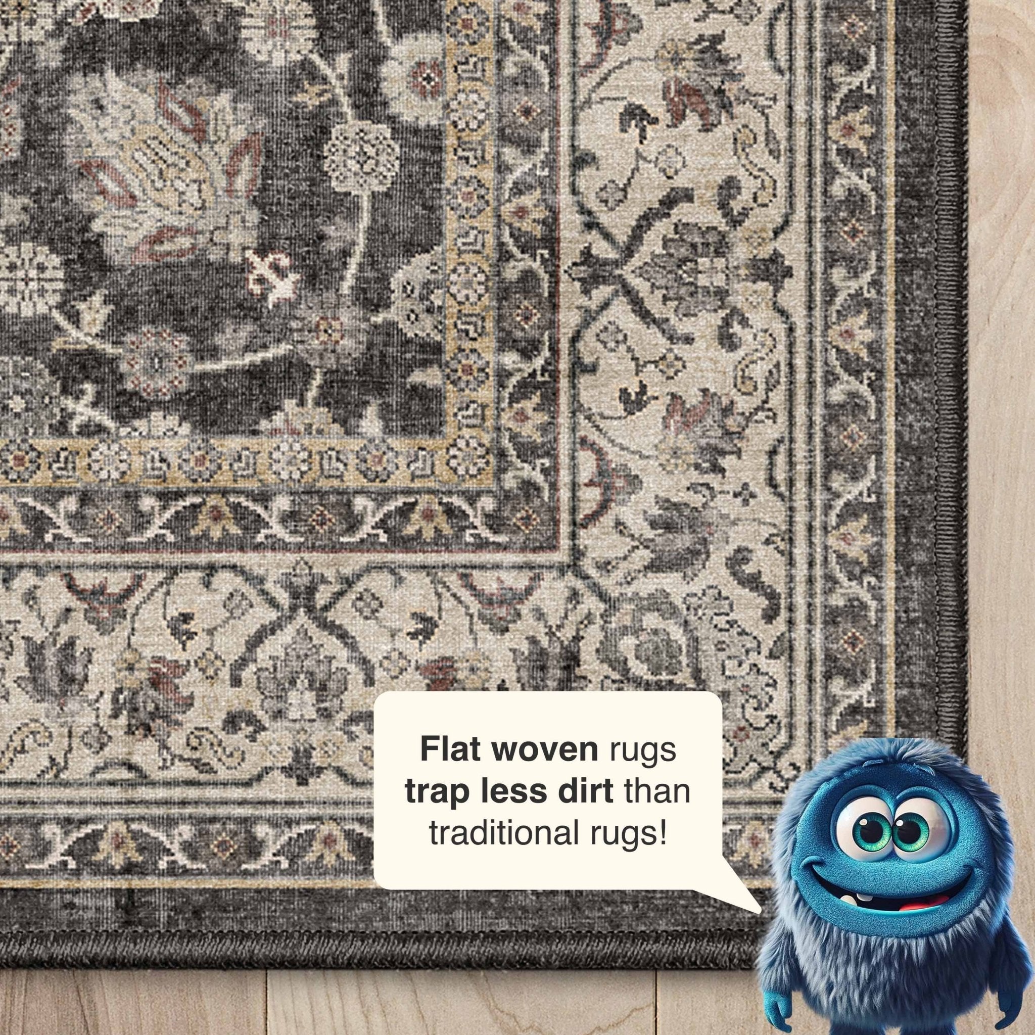 Rome Vintage Oriental Floral Flat-Weave Rug、mySite、gigharbornorthrealestate