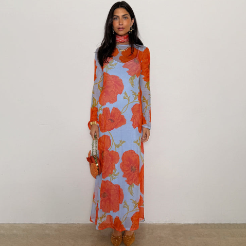 Blue Poppy Aria Dress Petite、mySite、solidvoid