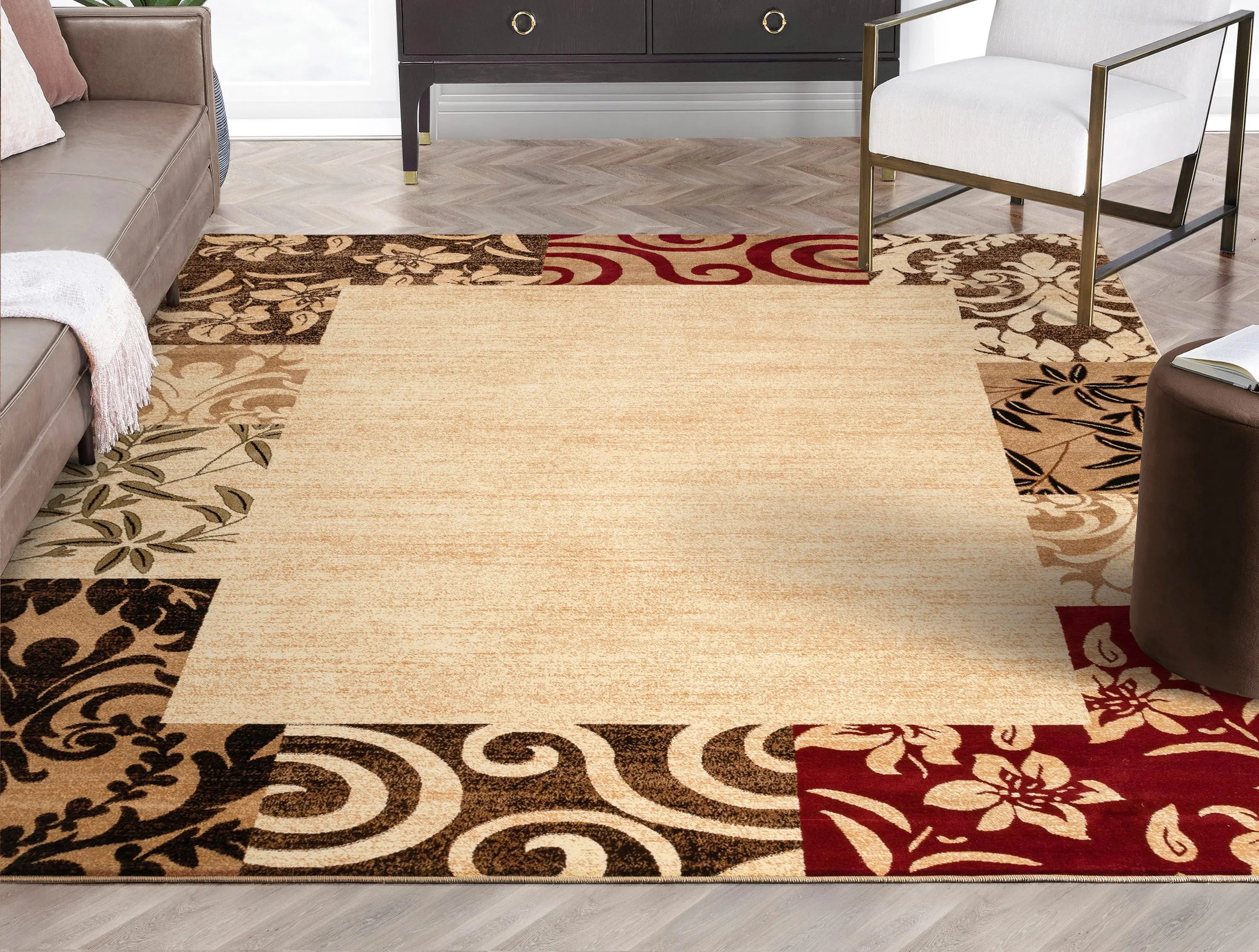 Vane Willow Damask Beige Transitional Rug、mySite、gigharbornorthrealestate