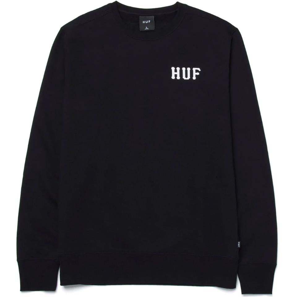  Huf Essentials Classic H Crew - Black、mySite、merchandisen