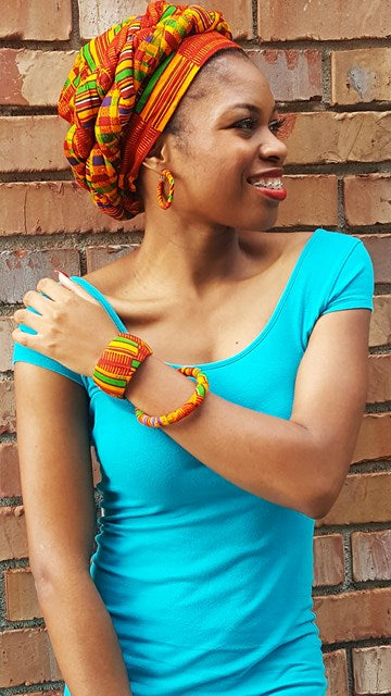 African Print Kente modu Pre-tied Hat - DPH3227B、mySite、solidvoid