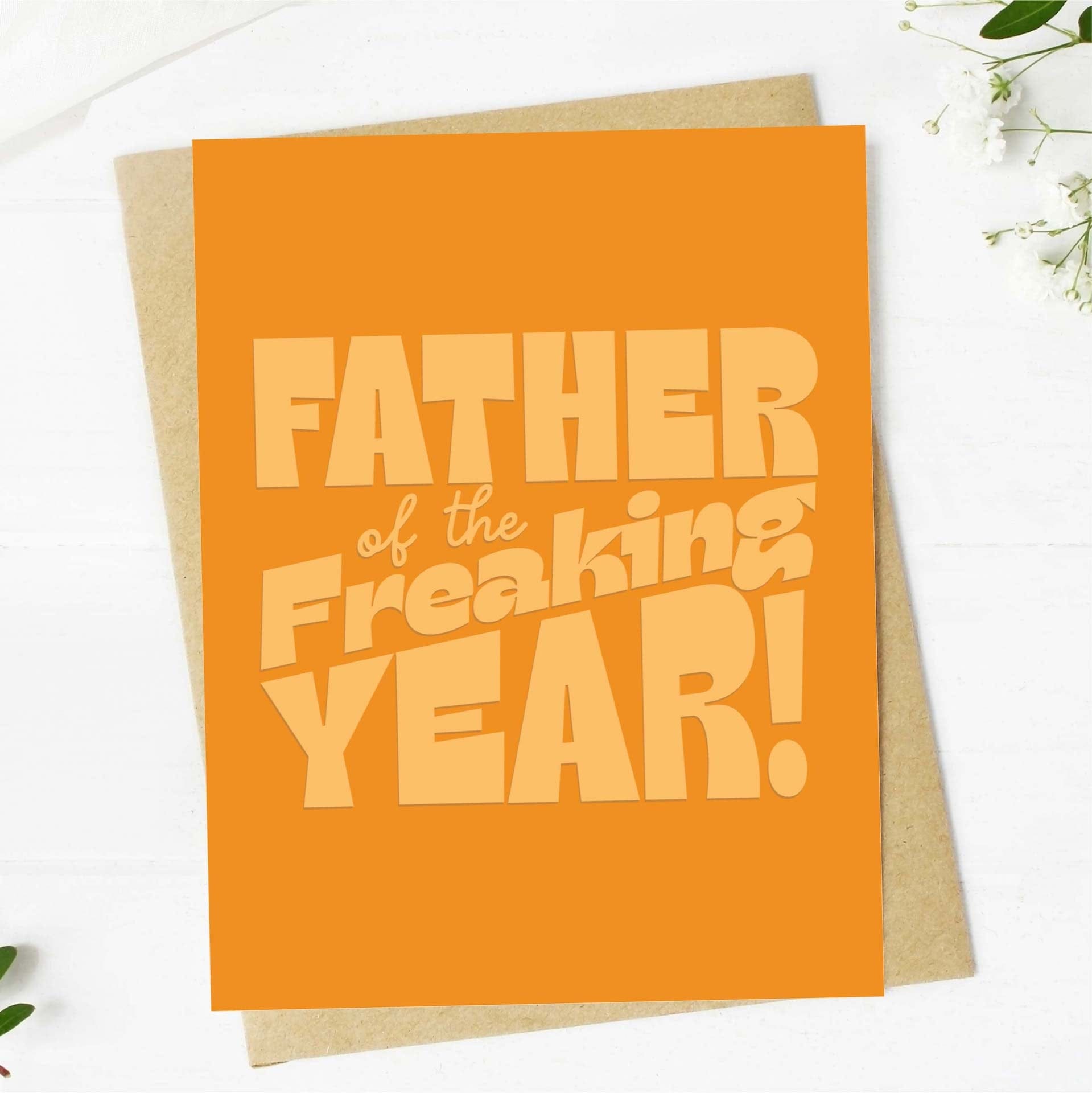  Father Of The Freaking Year! Greeting Card、mySite、ghnorth