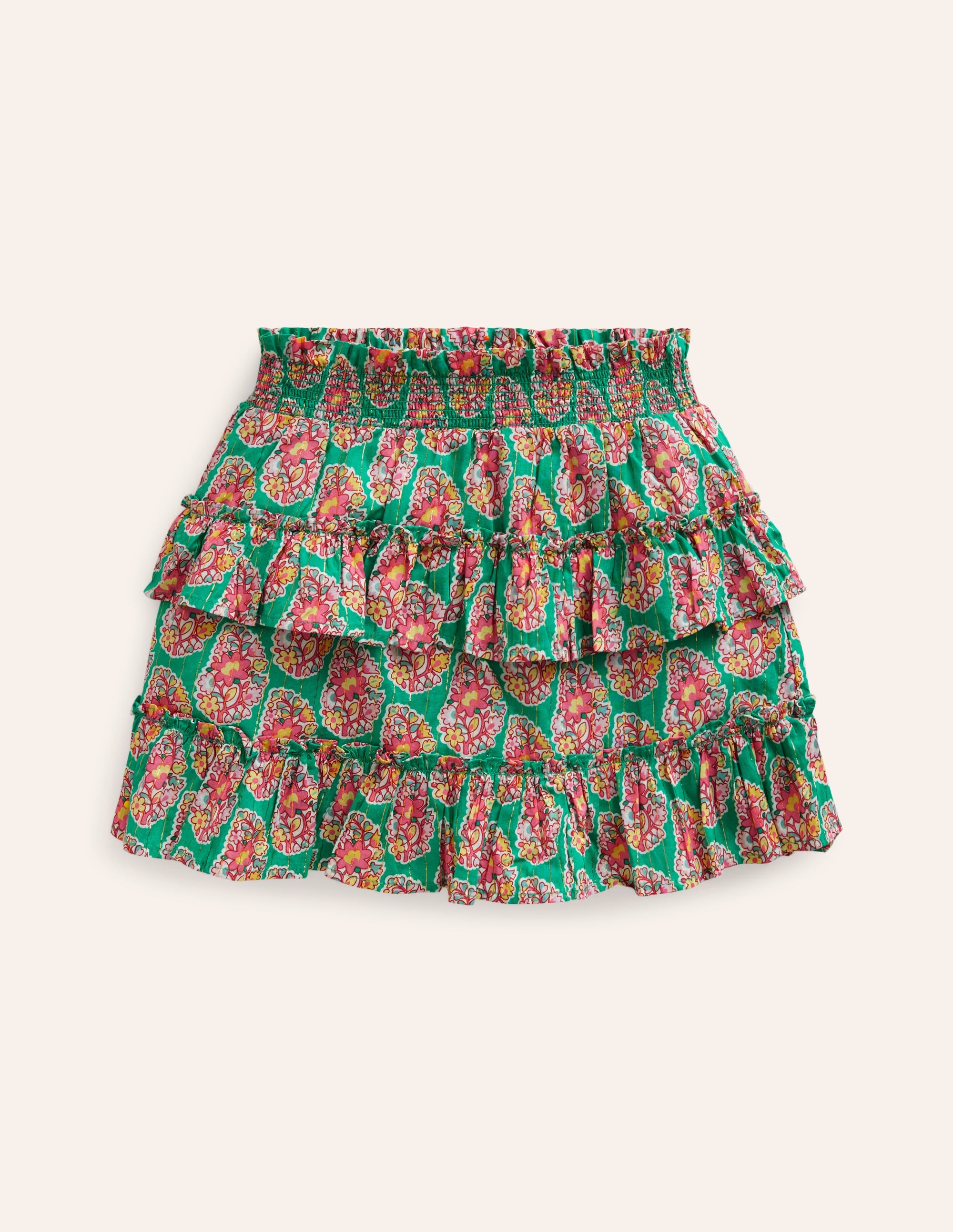  Tiered Printed Skort-Jade Green Paisley、mySite、ashleygrahame