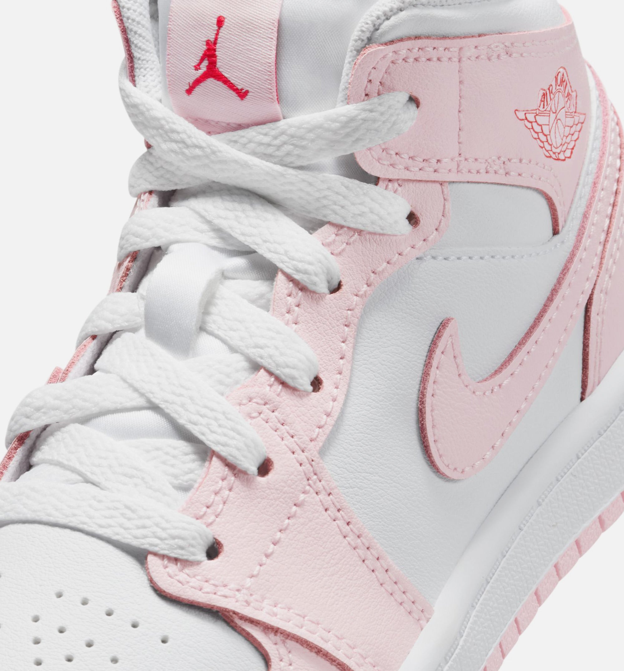 Air Jordan 1 Mid Preschool Lifestyle Shoe - Pink Foam/Fire Red/White、mySite、dreamappss