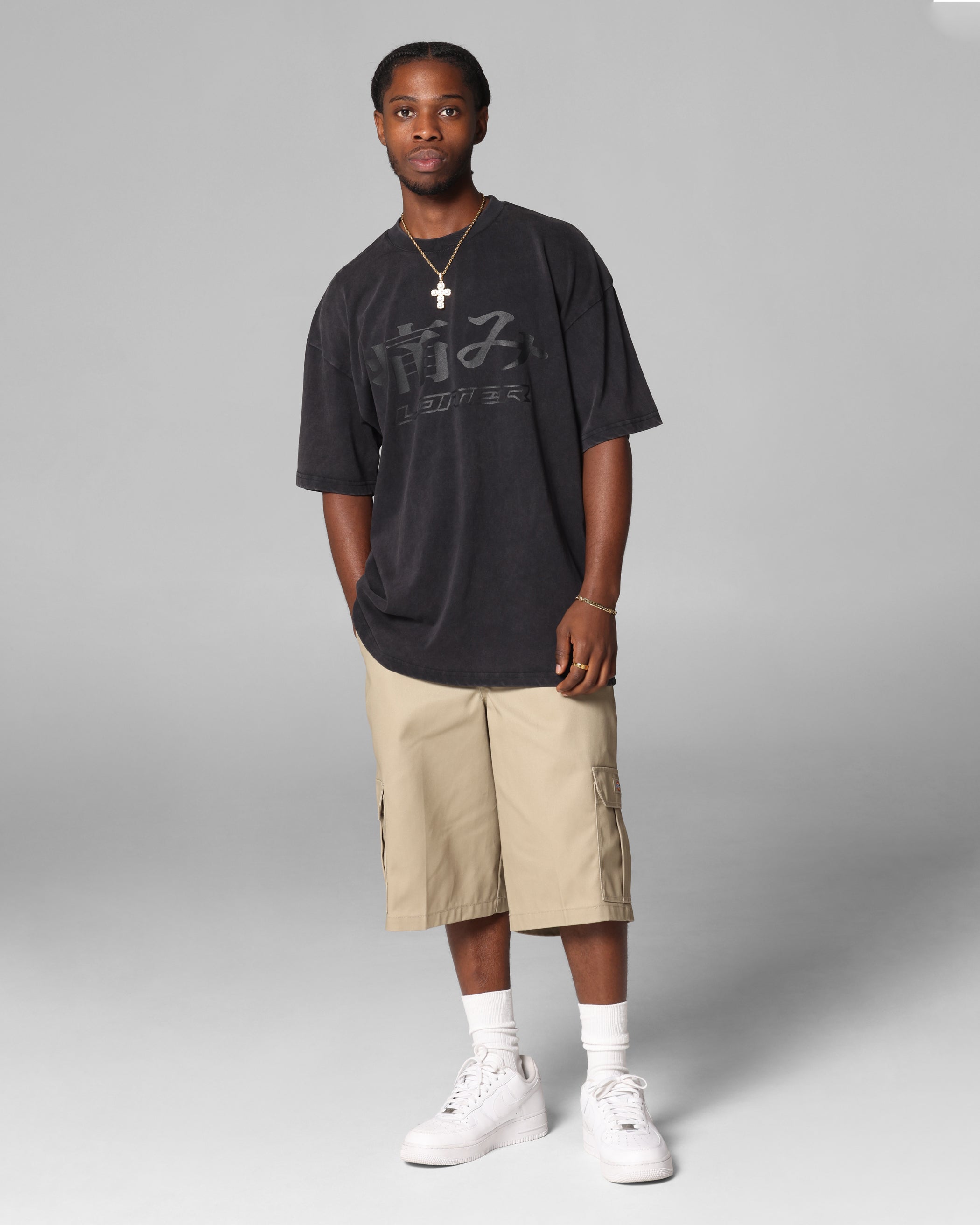 Loiter Pain T-Shirt Black Acidwash、mySite、zt4zffjzw